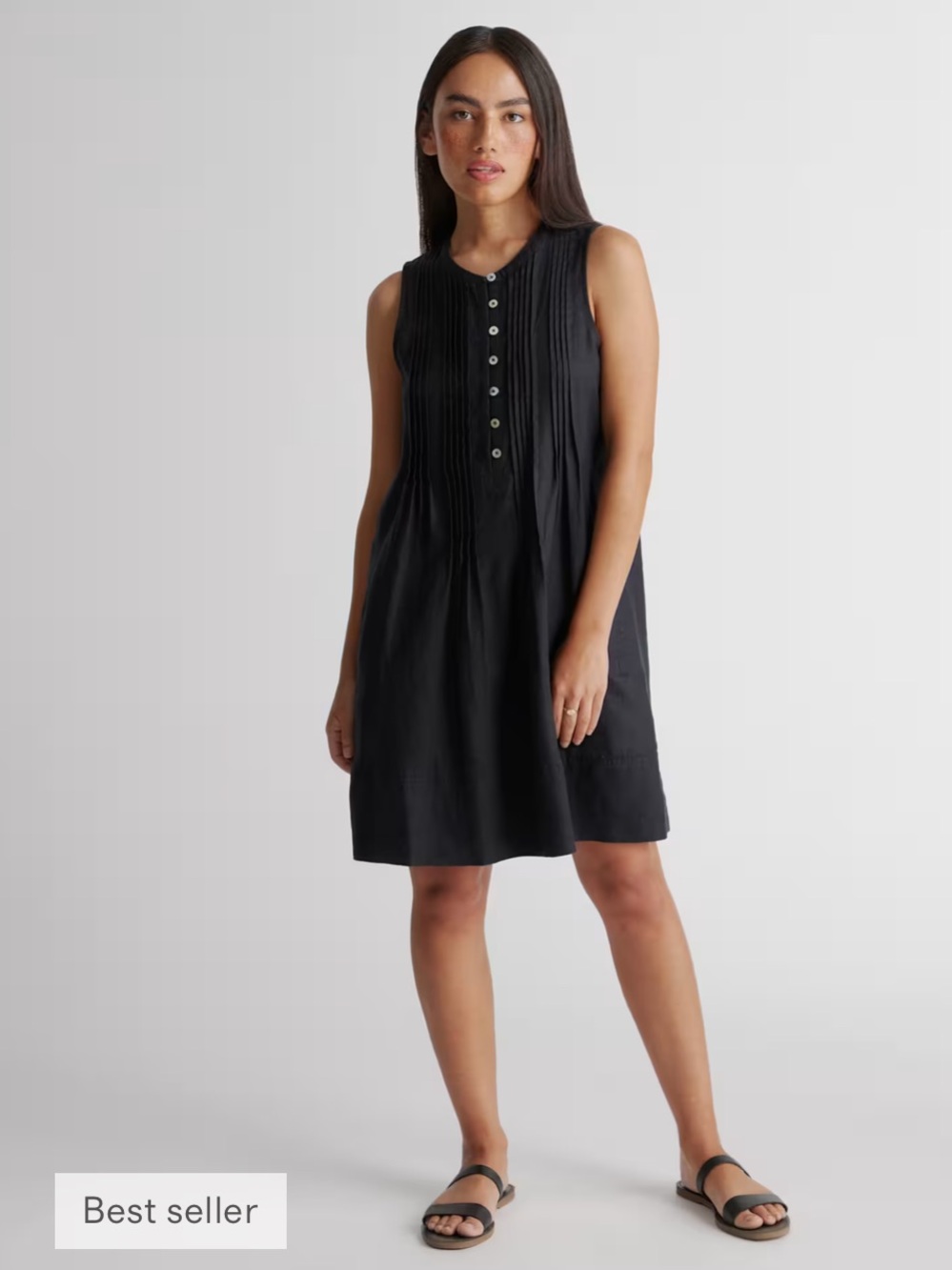 QUINCE European Linen Sleeveless Swing Dress